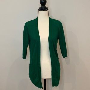 Pink Martini Green lightweight seater cardigan short sleeve pockets lace